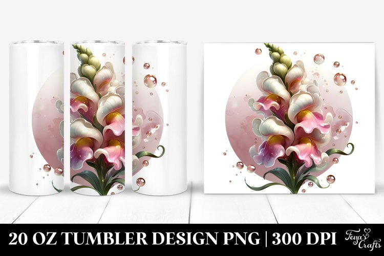 Glossy Snapdragon with Golden Insertions | 20 Oz Tumbler example image 1
