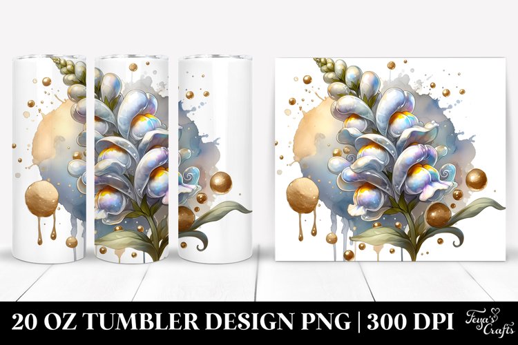 Glossy Snapdragon with Golden Insertions | 20 Oz Tumbler example image 1