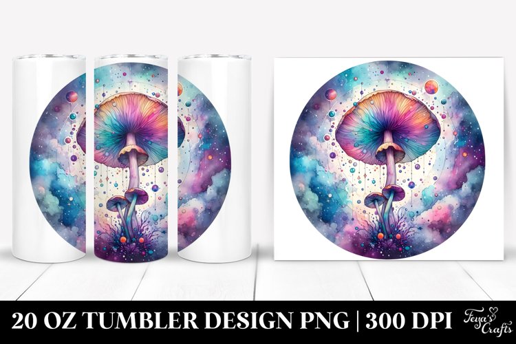 Vibrant Celestial Mushroom Clipart 20 Oz Tumbler