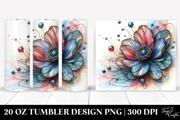 Abstract Stained Anemone 20 Oz Tumbler example image 1