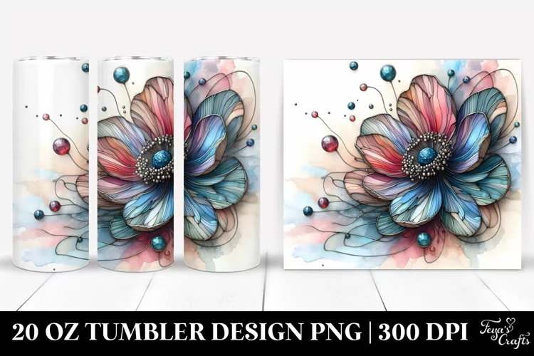 Abstract Stained Anemone 20 Oz Tumbler