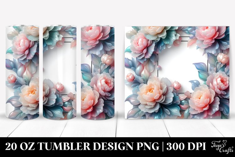 Shiny Peonies 20 Oz Tumbler example image 1