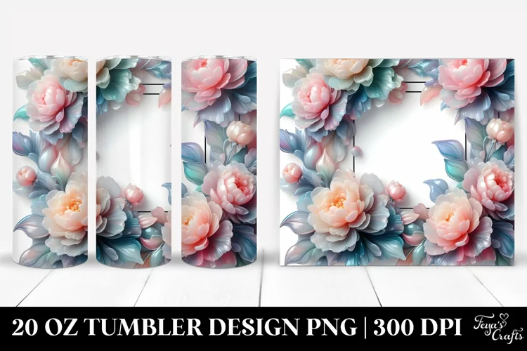 Shiny Peonies 20 Oz Tumbler