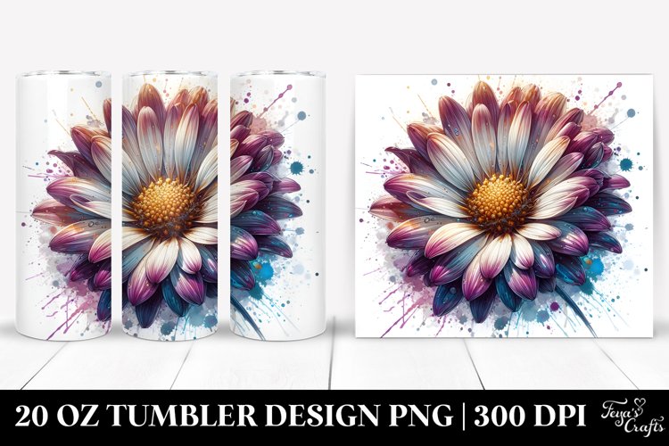 Detailed Shiny Daisy Tumbler