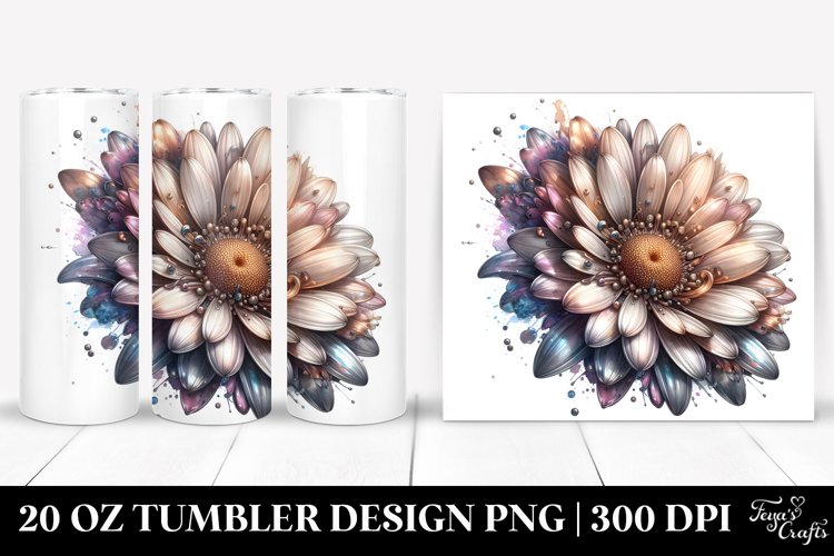 Detailed Shiny Daisy Tumbler