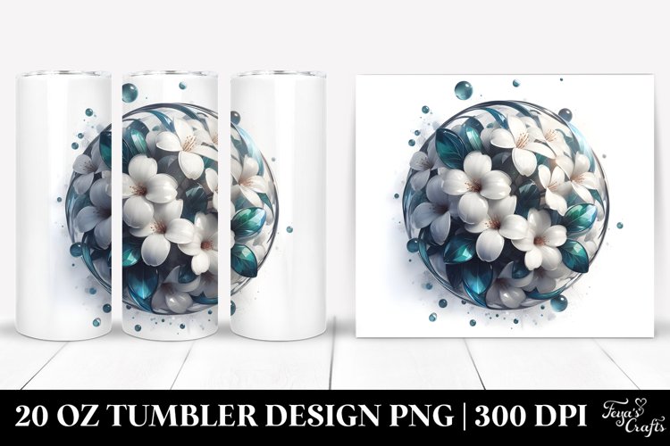 Abstract Shiny Jasmine | 20 Oz Tumbler example image 1