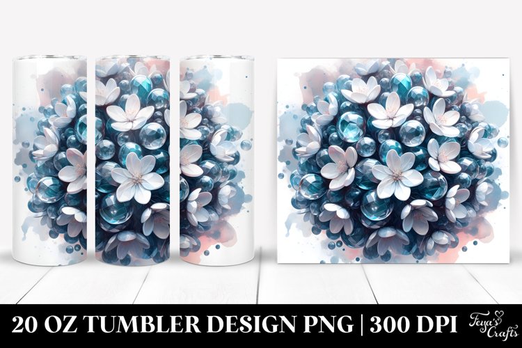 Abstract Shiny Jasmine | 20 Oz Tumbler example image 1