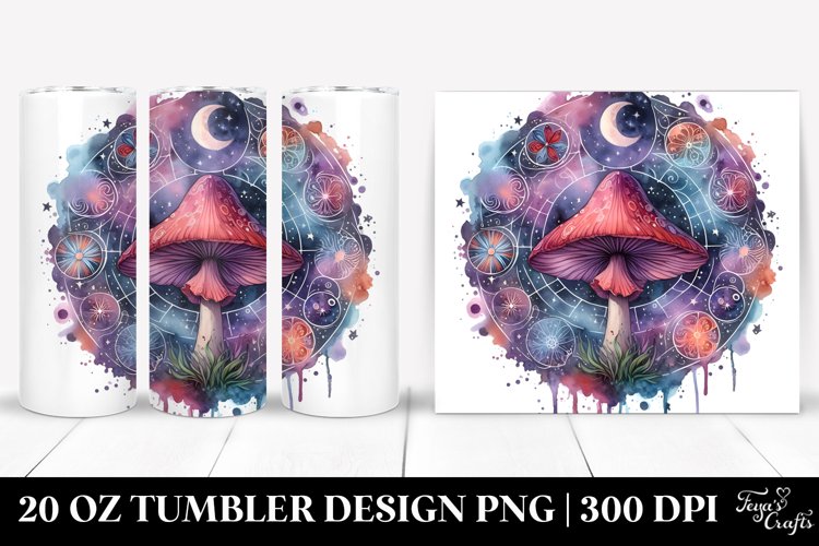 Vibrant Celestial Mushroom Clipart 20 Oz Tumbler