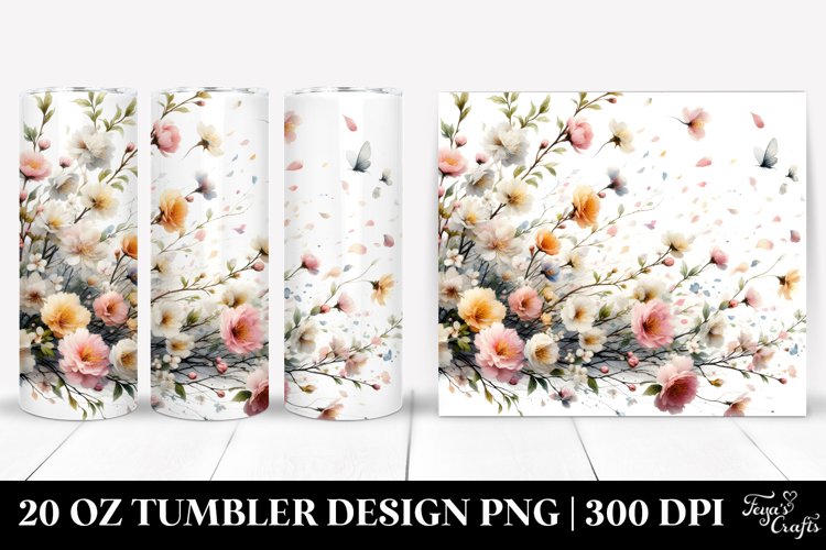 Tumbling in Spring Petals 20 Oz Tumbler