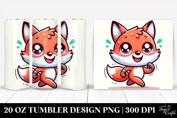 Colorful Baby Fox Cartoon | 20 Oz Tumbler
