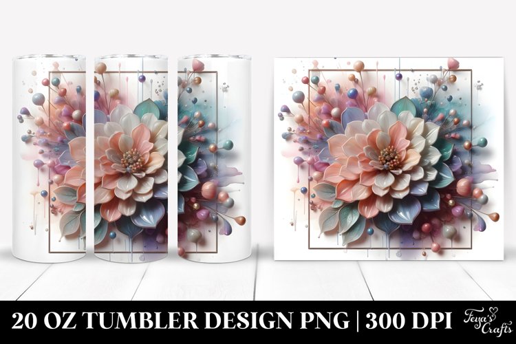 Abstract Glossy Zinnia 20 Oz Tumbler example image 1