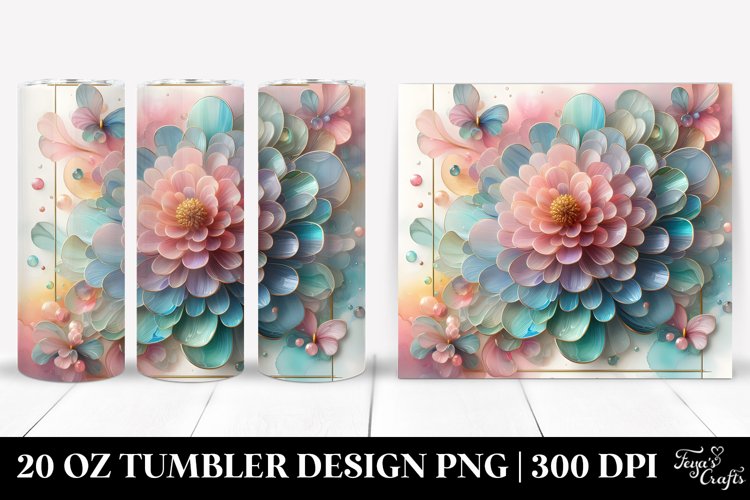 Abstract Glossy Zinnia 20 Oz Tumbler example image 1