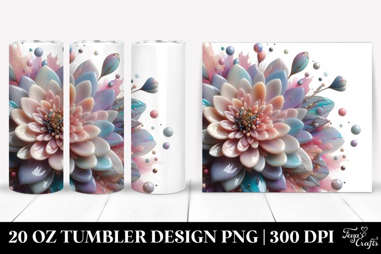 Abstract Glossy Zinnia 20 Oz Tumbler example image 1