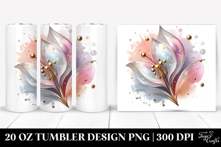 Abstract Glossy Snowdrop 20 Oz Tumbler example image 1
