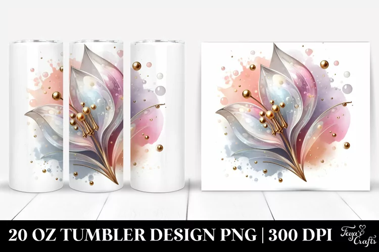 Abstract Glossy Snowdrop 20 Oz Tumbler