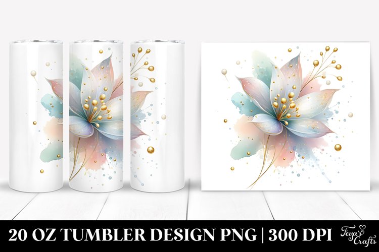 Abstract Glossy Snowdrop 20 Oz Tumbler example image 1