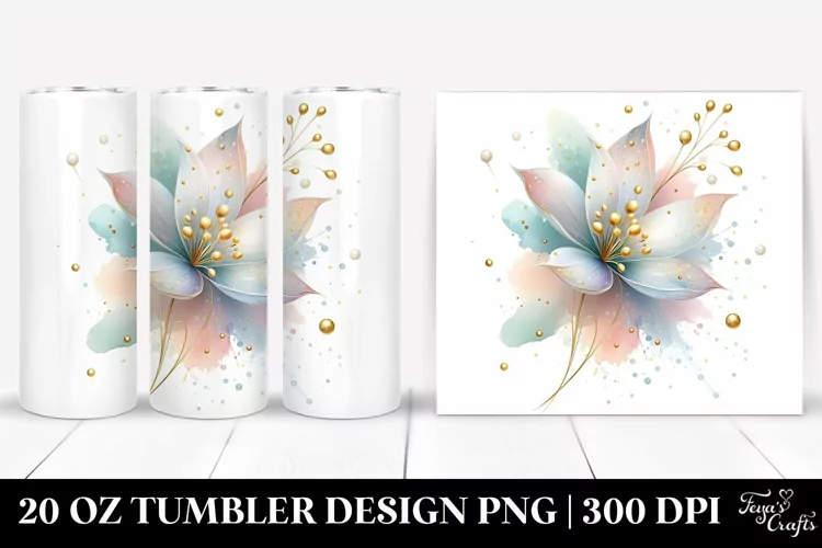 Abstract Glossy Snowdrop 20 Oz Tumbler