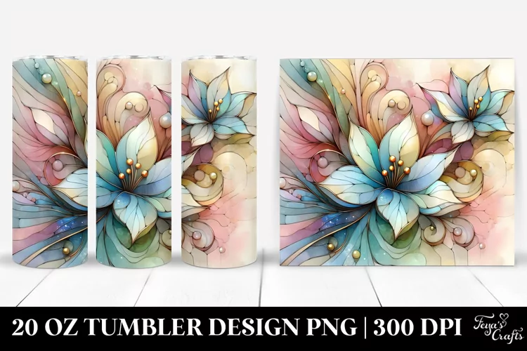 Abstract Stained Gardenia 20 Oz Tumbler
