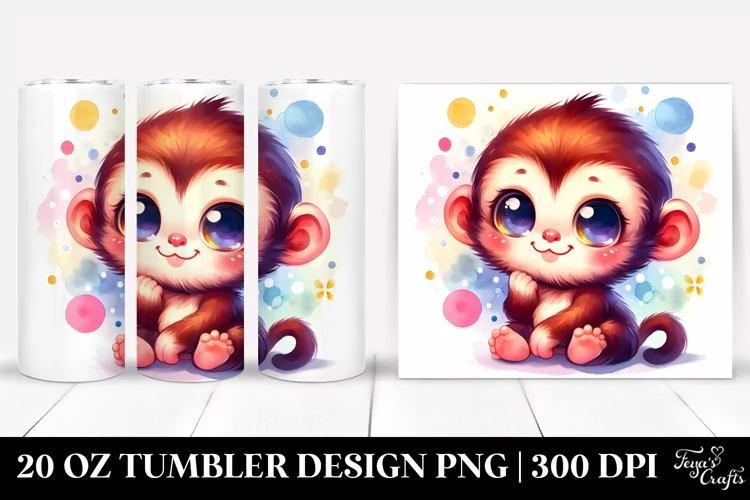 Colorful Baby Monkey Posed | 20 Oz Tumbler