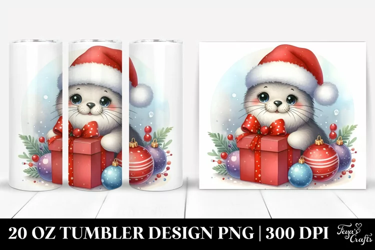 Adorable Seal Holding Gift 20 Oz Tumbler