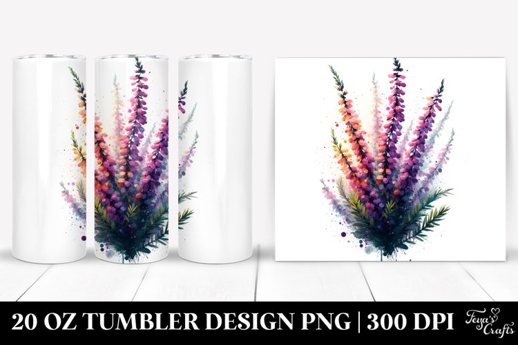 20 Oz Tumbler Sublimation | Glossy Heather Watercolor