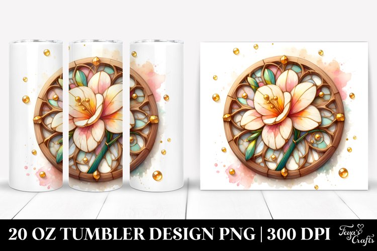 Watercolor Freesia Splash | 20 Oz Tumbler example image 1