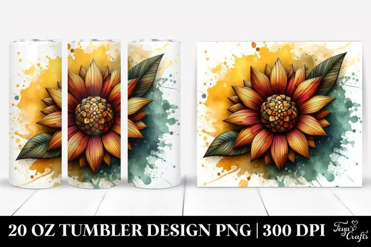 Abstract Stained Sunflower | 20 Oz Tumbler