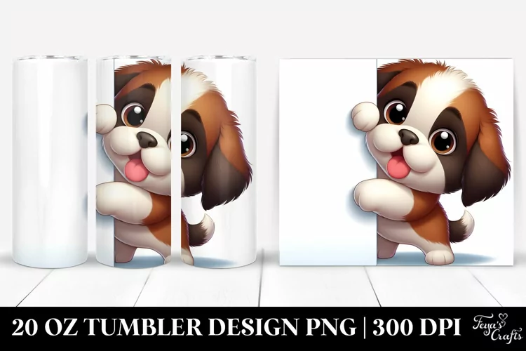 Colorful Cartoon Saint Bernard | 20 Oz Tumbler