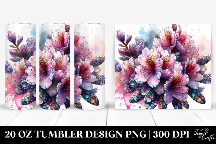 -Like Rhododendron with Metallic Insertions | 20 Oz Tumbler example image 1
