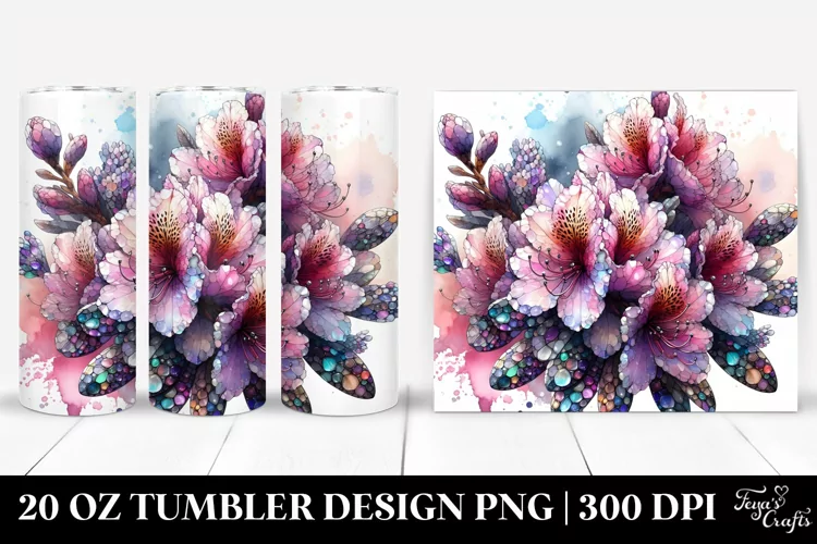 -Like Rhododendron with Metallic Insertions | 20 Oz Tumbler