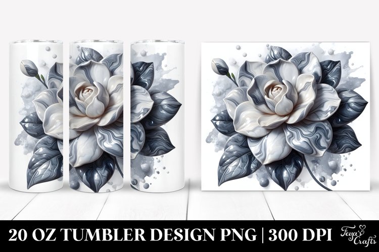Glossy Gardenia Watercolor | 20 Oz Tumbler example image 1
