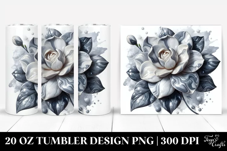 Glossy Gardenia Watercolor | 20 Oz Tumbler