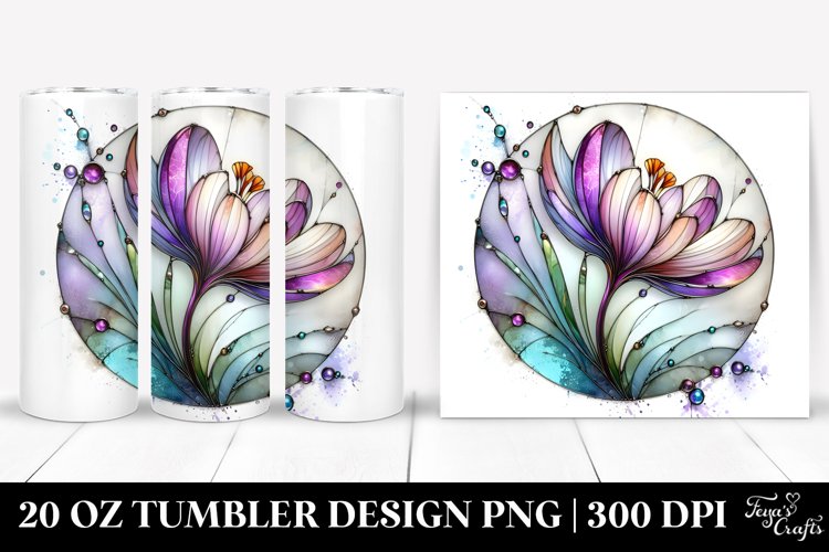 Abstract Stained Crocus | 20 Oz Tumbler example image 1