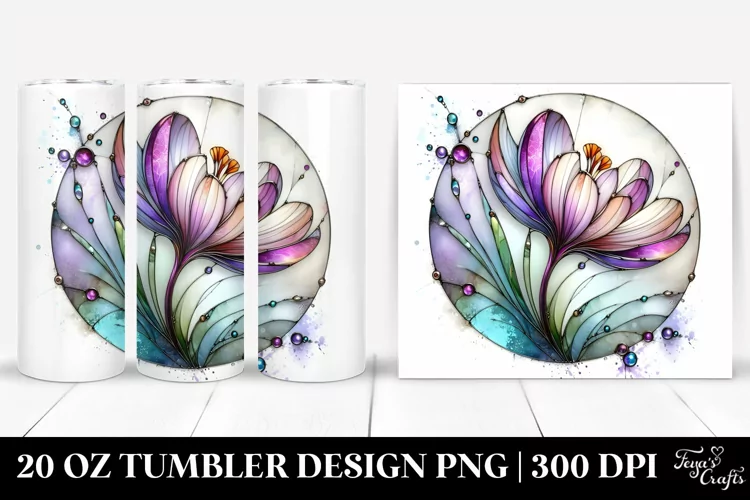 Abstract Stained Crocus | 20 Oz Tumbler