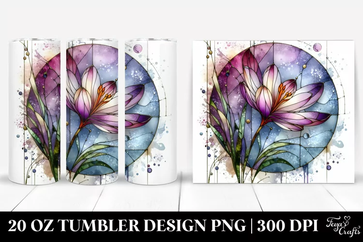 Abstract Stained Crocus | 20 Oz Tumbler