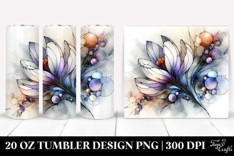 Abstract Stained Crocus | 20 Oz Tumbler example image 1
