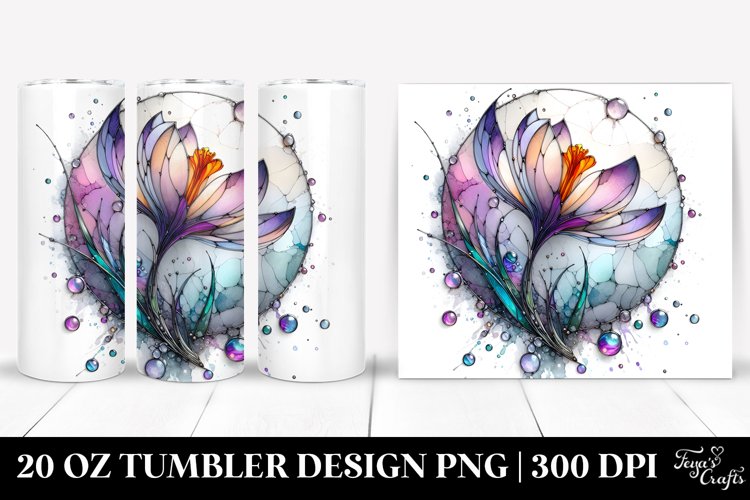 Abstract Stained Crocus | 20 Oz Tumbler example image 1