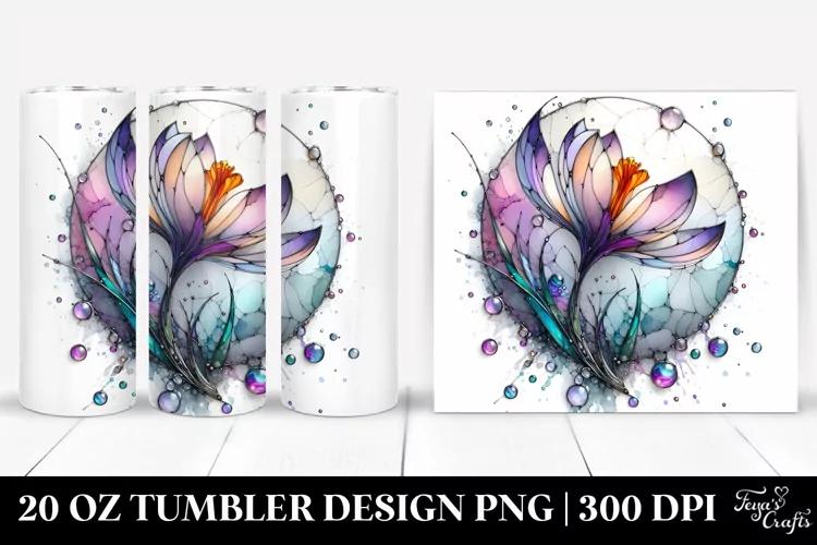 Abstract Stained Crocus | 20 Oz Tumbler