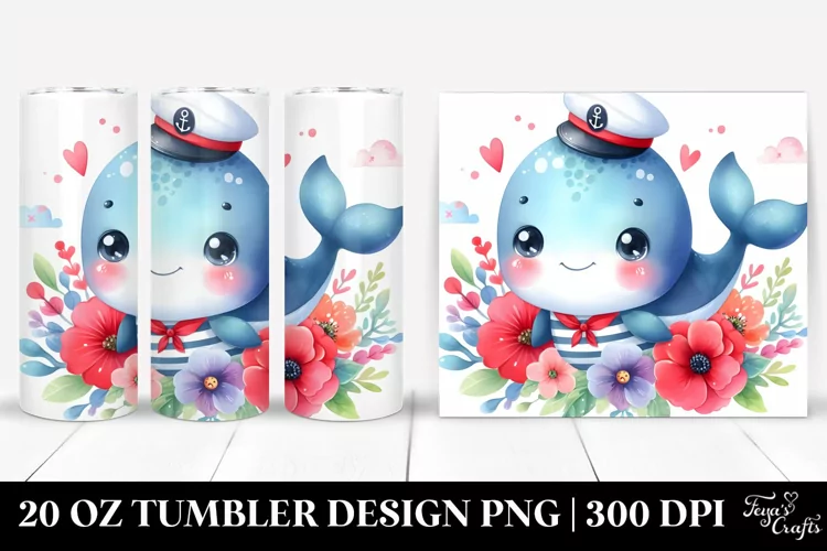 Colorful Baby Whale | 20 Oz Tumbler