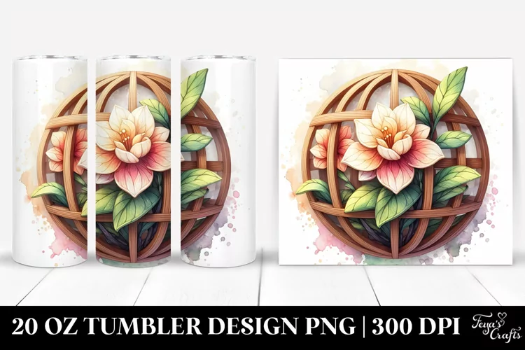 Wooden Stained Gardenia Round Wood Tumbler