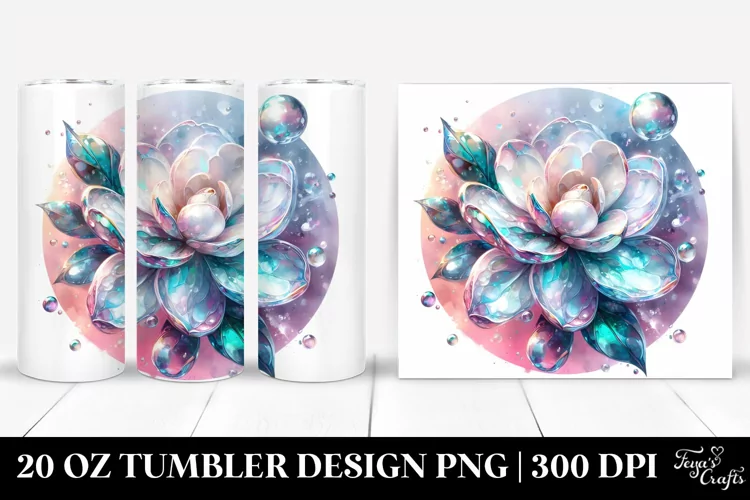 Abstract Shiny Gardenia Watercolor Tumbler