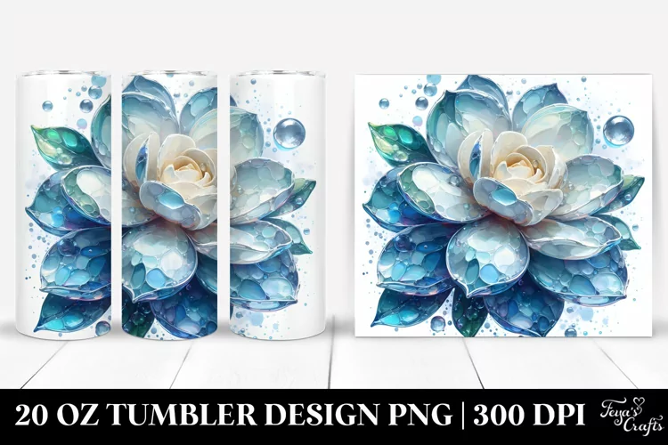 Abstract Shiny Gardenia Round Watercolor Splash
