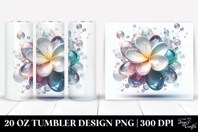 Abstract Shiny Gardenia Round Watercolor Splash