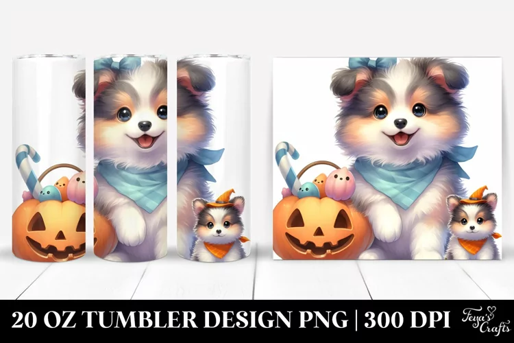 Colorful Shetland Sheepdog Halloween 20 Oz Tumbler