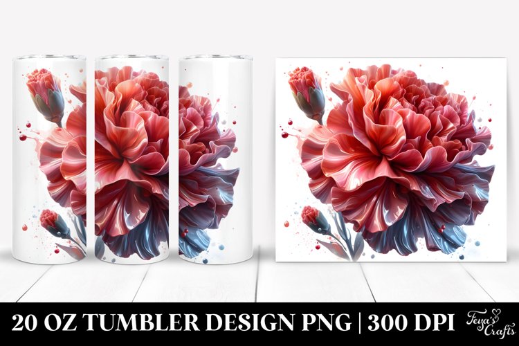 Abstract Glossy Carnation Splash Tumbler example image 1