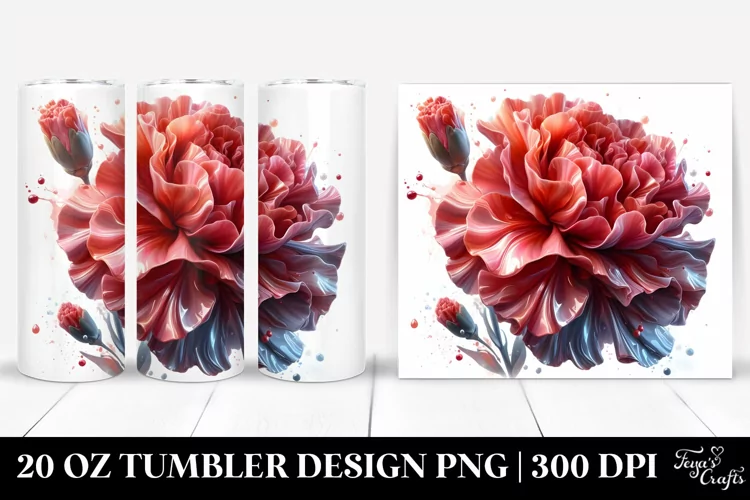 Abstract Glossy Carnation Splash Tumbler