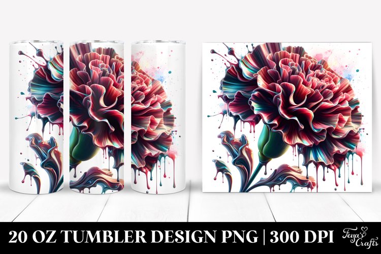 Abstract Glossy Carnation Splash Tumbler example image 1
