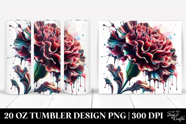 Abstract Glossy Carnation Splash Tumbler