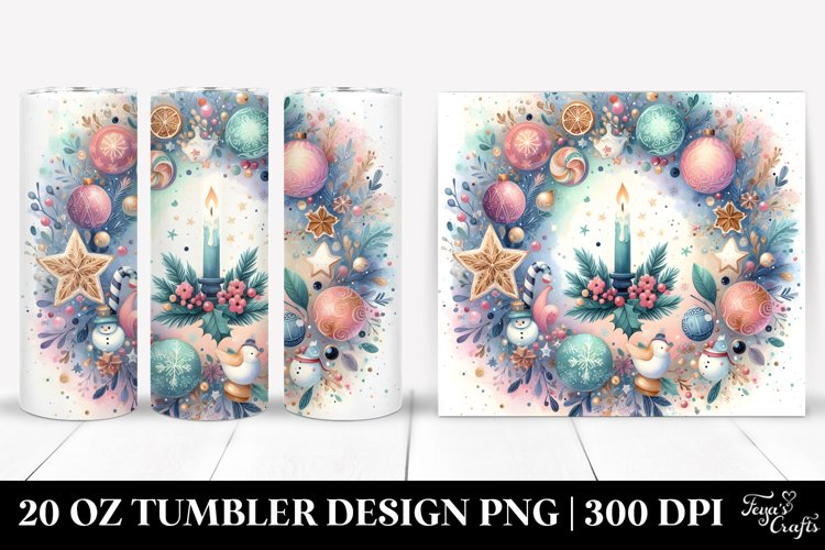 Colorful Christmas Type Artwork 20 Oz Tumbler example image 1