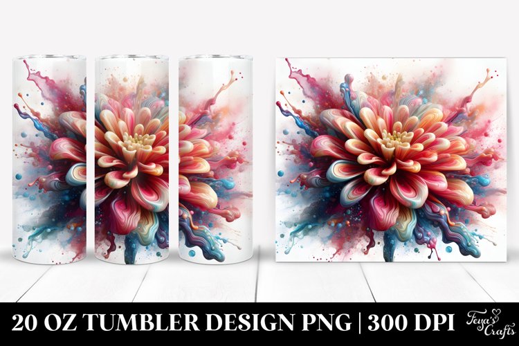 Glossy Zinnia with Material | 20 Oz Tumbler